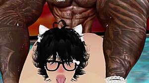 feeling that big black monster cock stretch my slutty prostitute holes in wild hentai sex