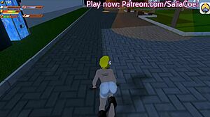 Mean girl mistress leashes her boy slave for public domination walk