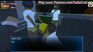 Mean girl mistress leashes her boy slave for public domination walk