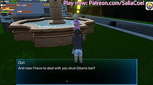 Mean girl mistress leashes her boy slave for public domination walk