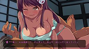 Big Tits Hentai Babe Titty Fucks Then Anal Creampie!