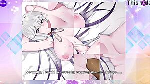 gorgeous white-haired hentai babe's big tits bounce wild!