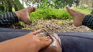 imagine catching me fingering juicy pussy outdoors would you join or run