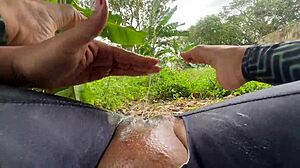 imagine catching me fingering juicy pussy outdoors would you join or run