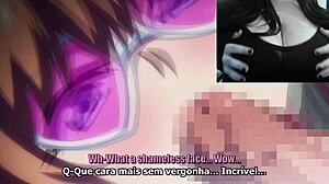 chubby goth's huge tits balloon in oiled hentai tease