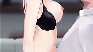 anime couple hints at anal assfucking blowjob bedroom fun