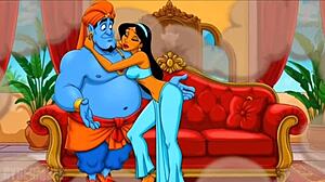 Aladdin Fills Princess Jasmine's Big Tits Pussy With Genie Creampie Parody