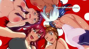 Anime Hentai Girlfriend Craves Intense Blowjob Doggystyle Creampie Quickie with Big Tits Friend