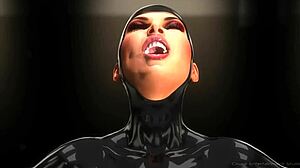 Femdom Big Ass Latex Dominates Monster Cock Sucking