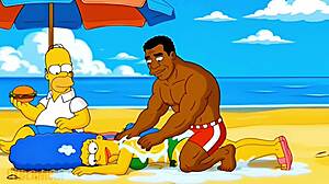 Married Simpsons Housewife Sucks and Fucks Monster Black Cocks in Wedding Parody Compilation