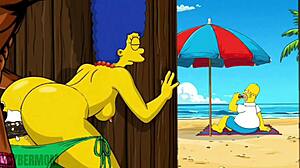 Married Simpsons Housewife Sucks and Fucks Monster Black Cocks in Wedding Parody Compilation