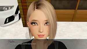 fucking a horny white-haired girl's hot pussy deep in the forest