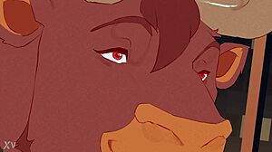 Furry milf goat couple rides monster cock creampie big tits ass pussy in cute mature animation