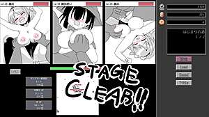 Busty heroine battles fiercely for familiar in erotic anime game