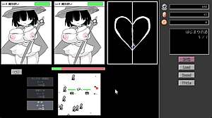 Busty heroine battles fiercely for familiar in erotic anime game