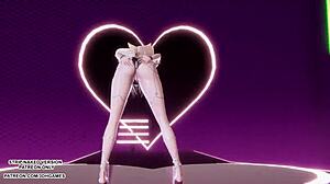 Akali Watches Ahri's Hot Lingerie Erotic Dance Big Tits Blonde Costume League of Legends 3D Hentai Uncensored