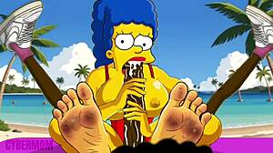 Married Simpsons Housewife Sucks and Fucks Monster Black Cocks in Wedding Parody Compilation