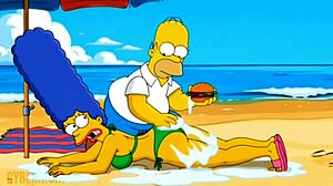 Married Simpsons Housewife Sucks and Fucks Monster Black Cocks in Wedding Parody Compilation