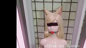 ahri squats over toilet fingering pussy in 3d hentai