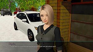 fucking a horny white-haired girl's hot pussy deep in the forest