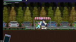 Love blue-haired lady pleasuring fat woman in Happy Heart Pan