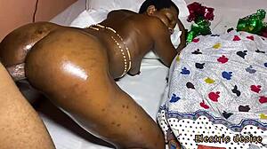 ebony teen unwraps big black cock as her hottest holiday gift ever