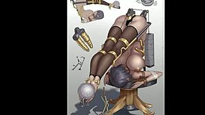 😈 hentai babe tied up in tight bondage slave play