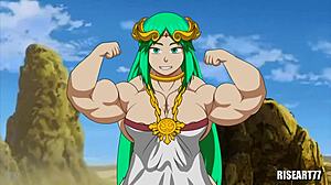 Palutena Flexes Muscles Bouncing Cute Small Tits
