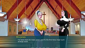 Bbws curvy nun gives fat ass handjob in sexnote episode 16