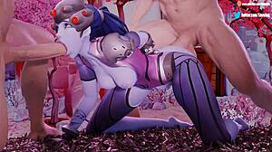 widowmaker's juicy ass bounces wildly in sfm pmv