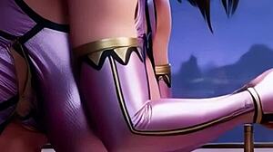 mileena teases johnny cage in fat ality intro vertical ai clip