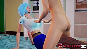 Blue Hair Sinwe Big Tits Massage Moans G-Spot Fingering Squirt Lick