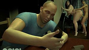 Next Door VAM Wife Cheats with Curvy Milf Neighbor on Table in 3D Porn