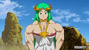 Palutena Flexes Muscles Bouncing Cute Small Tits