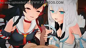 Fubuki Rides Mio to Squirting Cowgirl Creampie Climax!