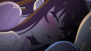 Anime babe's big tits pussy pounded hard fast creampie doggystyle