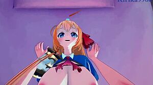 karyl tells pecorine to bounce those oppai tits harder during creampie in princess connect hentai