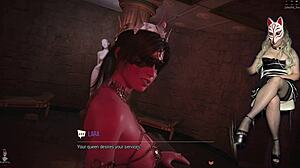 Lara Croft's sex dungeon BDSM group lick deepthroat interracial stockings!! 😈👅