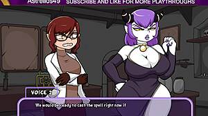 magical mishaps with giant elf lauren in fantasy hentai game