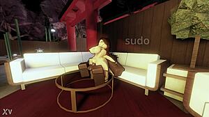 ROBLOX E-GIRL RAILS BBC IN STEAMY JAPANESE BATHHOUSE