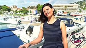 Beautiful Brunette Milf in Lingerie Devours Cock Outdoors