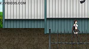 cute brunette fucked by multiple men in dk city hentai game fantasy