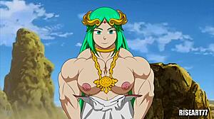 Palutena Flexes Muscles Bouncing Cute Small Tits