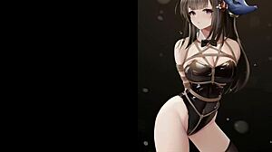 😈 hentai babe tied up in tight bondage slave play