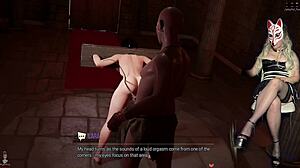 Lara Croft's sex dungeon BDSM group lick deepthroat interracial stockings!! 😈👅