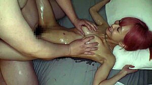 Flashy haired busty shaved gal rides cowgirl in homemade pov doggystyle part 2