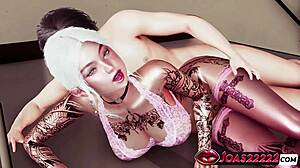 Big tits tattooed Emma's legs-up pov missionary intensifies to side pose anal piledriver creampie close-ups in 3D rule34