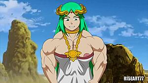 Palutena Flexes Muscles Bouncing Cute Small Tits
