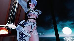 blue haired teen perfect ass grinds hard in pov lapdance