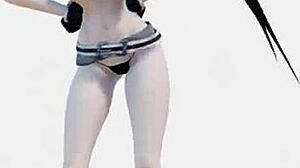 Black Rock Shooter and Sibling Rock Helltaker Dance in Tight Sexy Underwear Bikini Tease